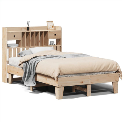 sengeramme uden madras 135x190 cm massivt fyrretræ hvid