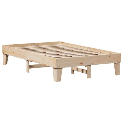 sengeramme uden madras 135x190 cm massivt fyrretræ hvid