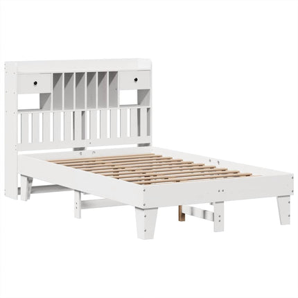 sengeramme uden madras 135x190 cm massivt fyrretræ hvid