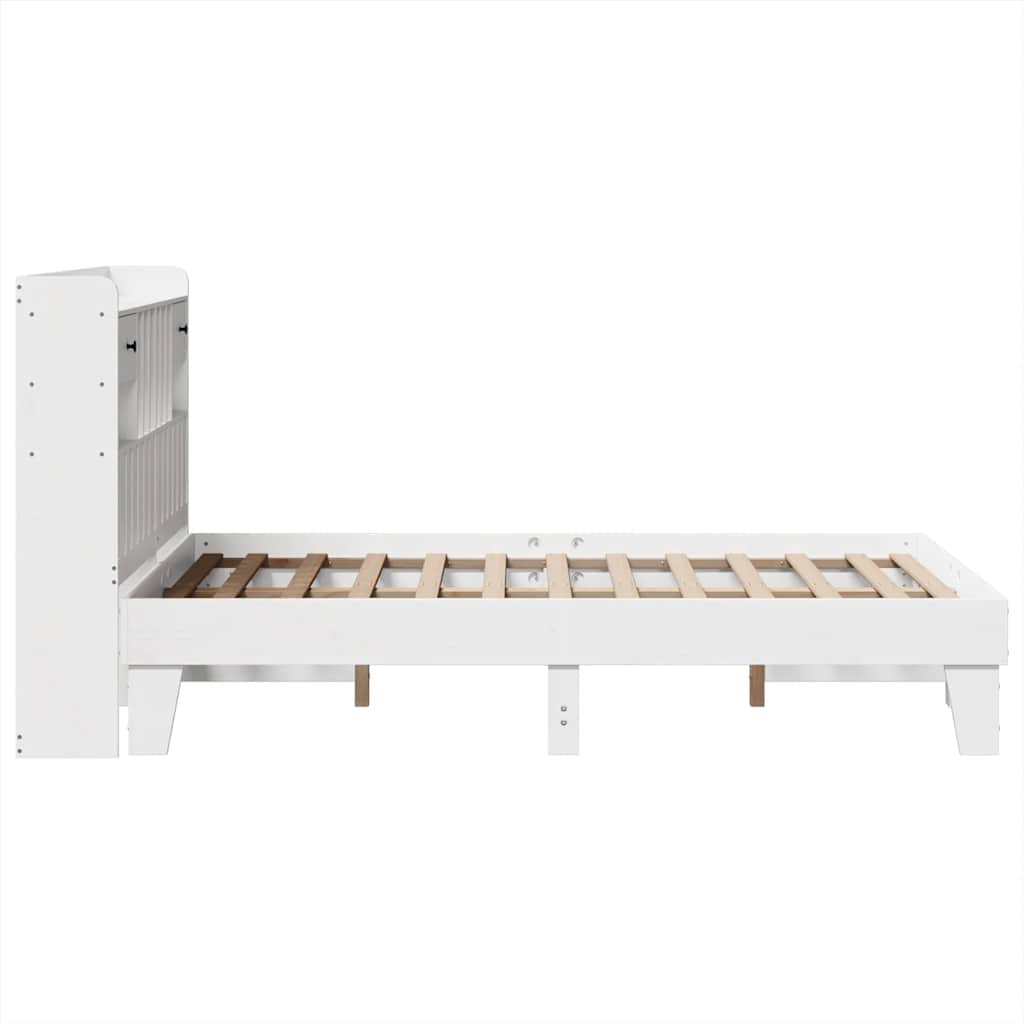 sengeramme uden madras 135x190 cm massivt fyrretræ hvid