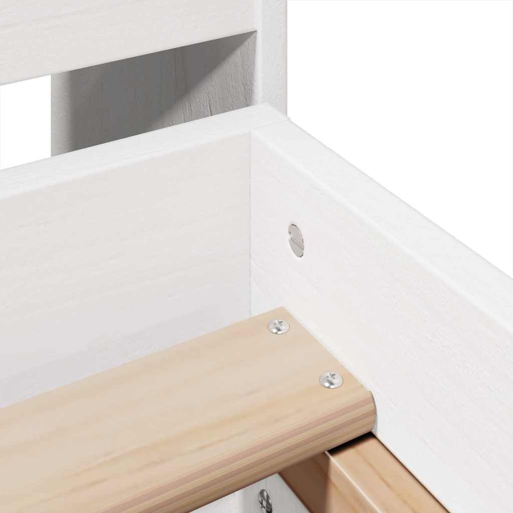 sengeramme uden madras 135x190 cm massivt fyrretræ hvid
