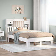 sengeramme uden madras 135x190 cm massivt fyrretræ hvid