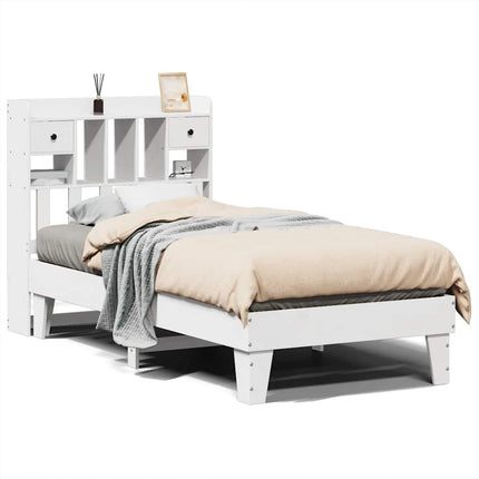 sengeramme uden madras 90x190 cm massivt fyrretræ hvid