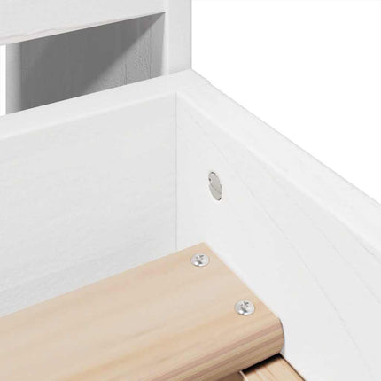 sengeramme uden madras 75x190 cm massivt fyrretræ hvid