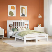 seng med reol uden madras 160x200 cm massivt fyrretræ hvid