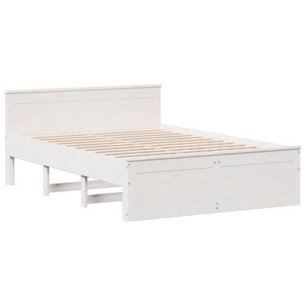 seng med reol uden madras 150x200 cm massivt fyrretræ hvid