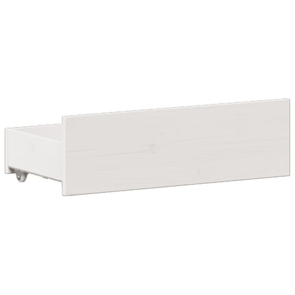 seng med reol uden madras 135x190 cm massivt fyrretræ hvid