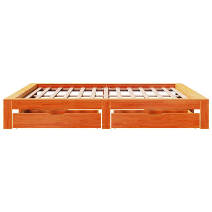 sengeramme uden madras 180x200 cm massivt fyrretræ gyldenbrun