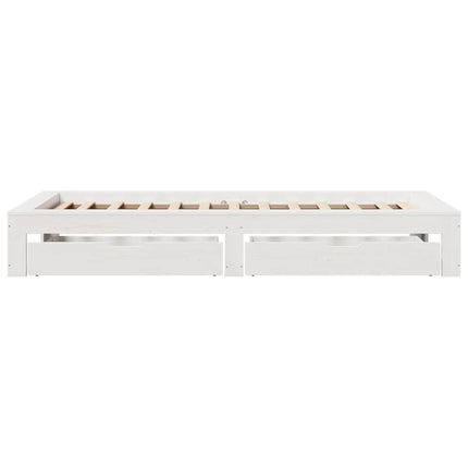 sengeramme uden madras 90x200 cm massivt fyrretræ hvid