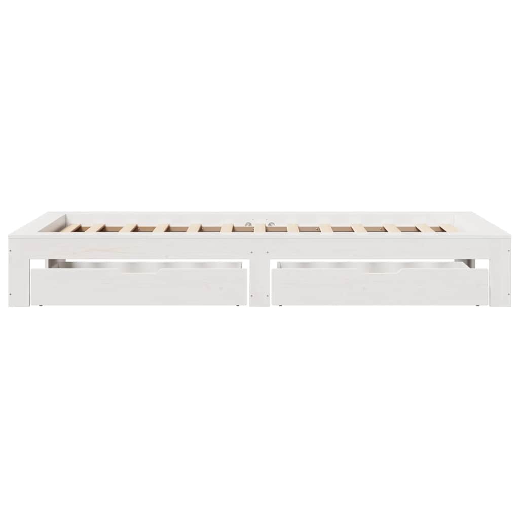 sengeramme uden madras 90x200 cm massivt fyrretræ hvid