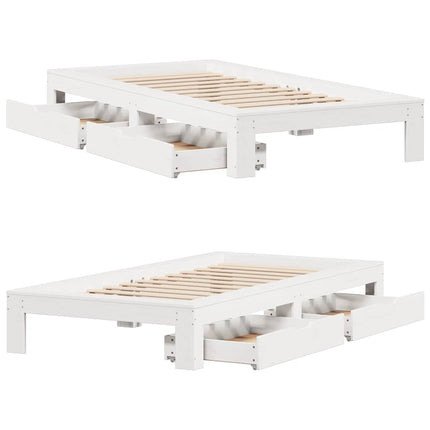 sengeramme uden madras 90x200 cm massivt fyrretræ hvid