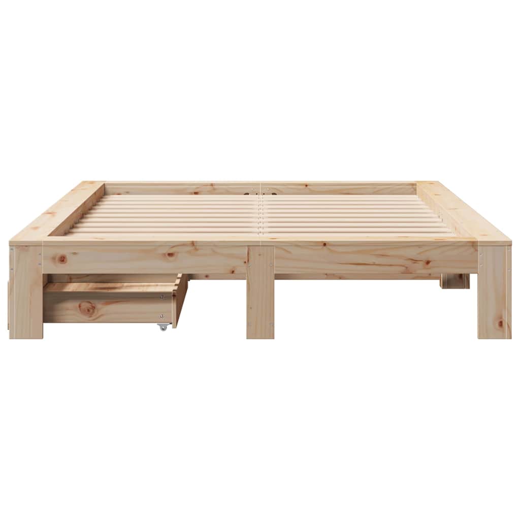 sengeramme uden madras 140x190 cm massivt fyrretræ