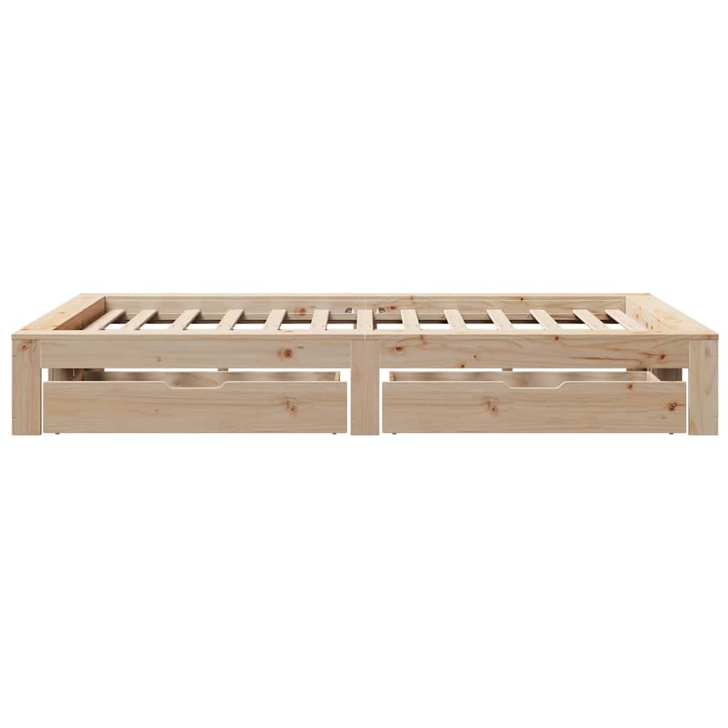 sengeramme uden madras 135x190 cm massivt fyrretræ hvid