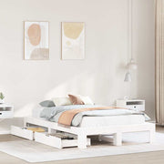 sengeramme uden madras 135x190 cm massivt fyrretræ hvid