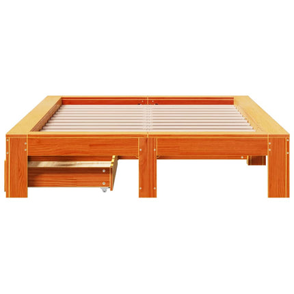 sengeramme uden madras 120x190 cm massivt fyrretræ gyldenbrun