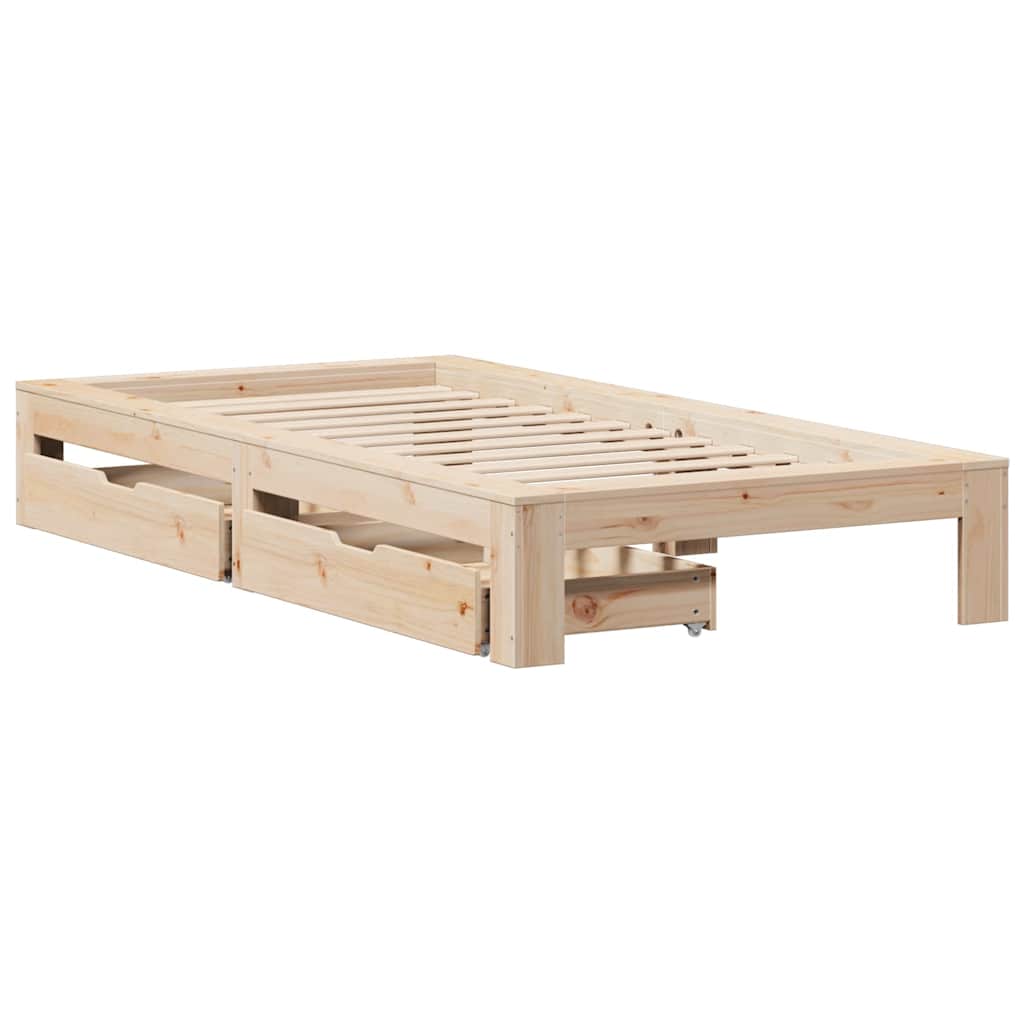 sengeramme uden madras 90x190 cm massivt fyrretræ