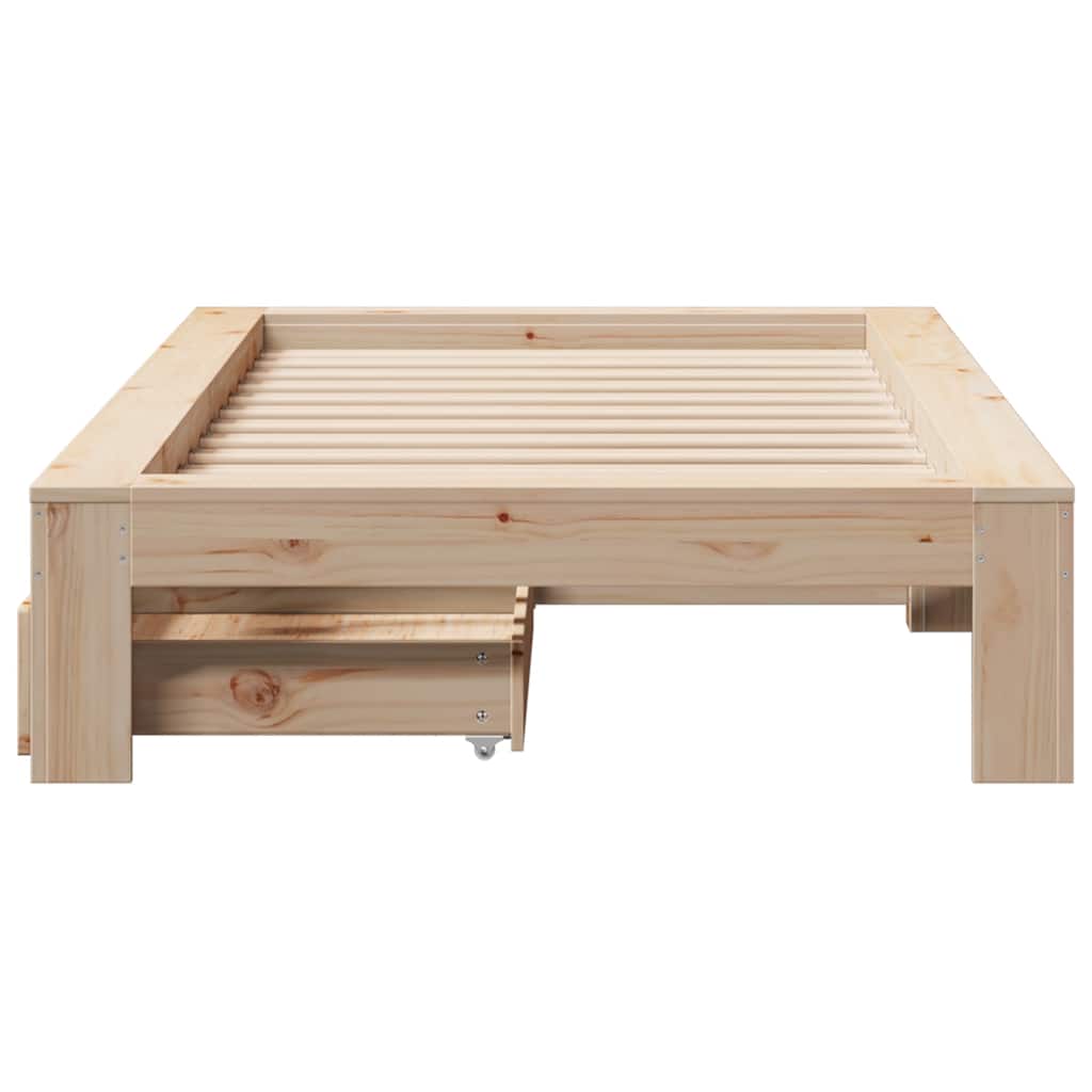sengeramme uden madras 90x190 cm massivt fyrretræ