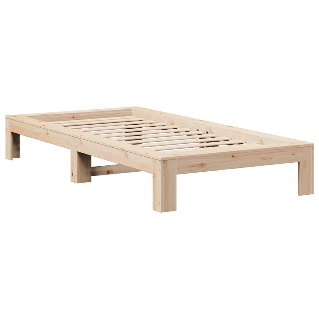 sengeramme uden madras 90x190 cm massivt fyrretræ