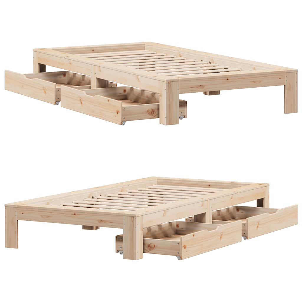 sengeramme uden madras 90x190 cm massivt fyrretræ