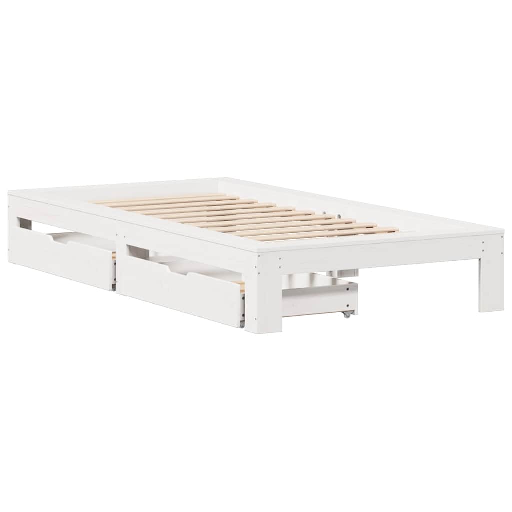 sengeramme uden madras 90x190 cm massivt fyrretræ hvid