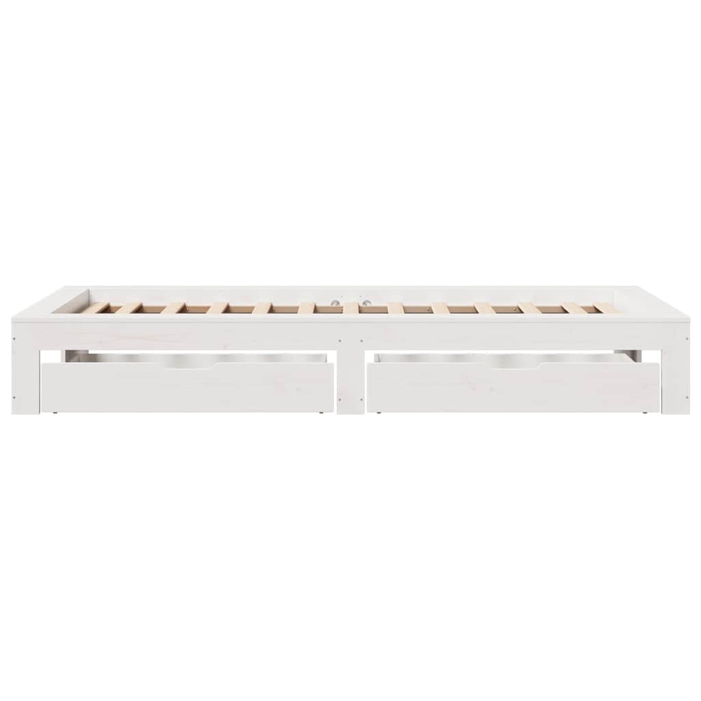 sengeramme uden madras 90x190 cm massivt fyrretræ hvid