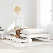 sengeramme uden madras 75x190 cm massivt fyrretræ hvid