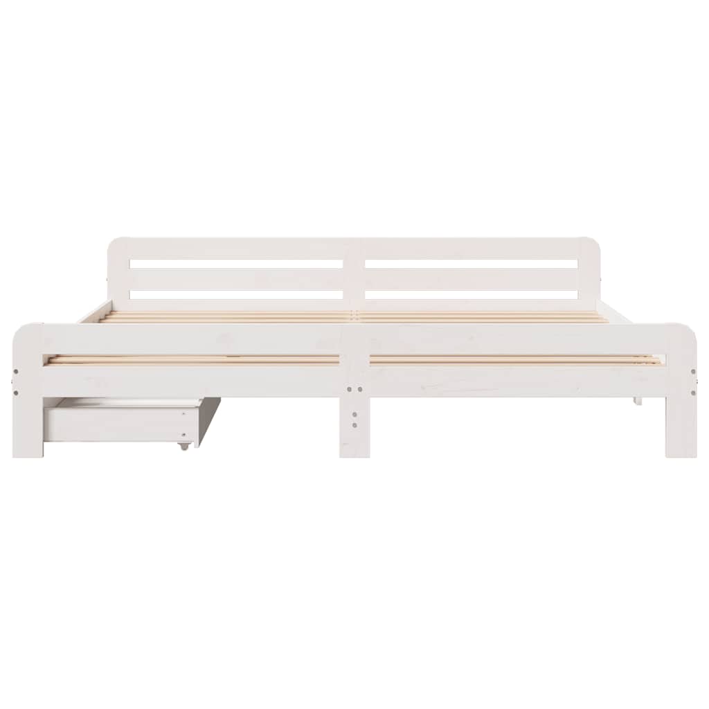 sengeramme uden madras 180x200 cm massivt fyrretræ hvid