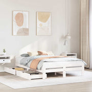 sengeramme uden madras 140x200 cm massivt fyrretræ hvid