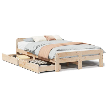 sengeramme uden madras 120x190 cm massivt fyrretræ