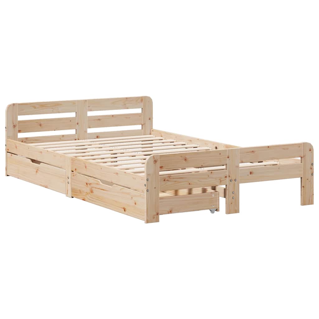 sengeramme uden madras 120x190 cm massivt fyrretræ