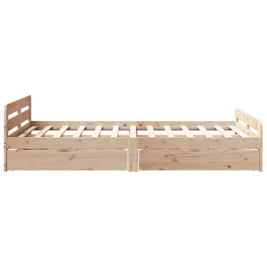 sengeramme uden madras 120x190 cm massivt fyrretræ