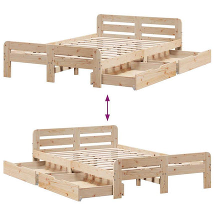 sengeramme uden madras 120x190 cm massivt fyrretræ
