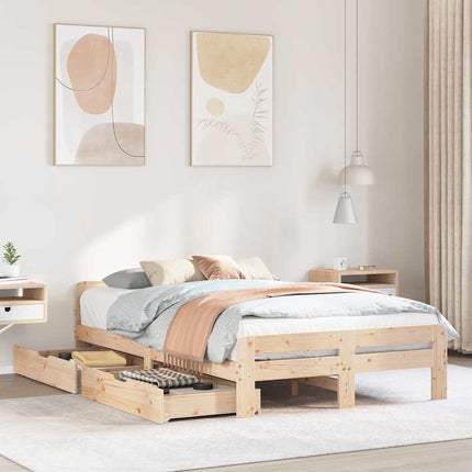 sengeramme uden madras 120x190 cm massivt fyrretræ