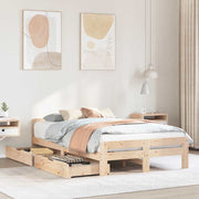 sengeramme uden madras 120x190 cm massivt fyrretræ