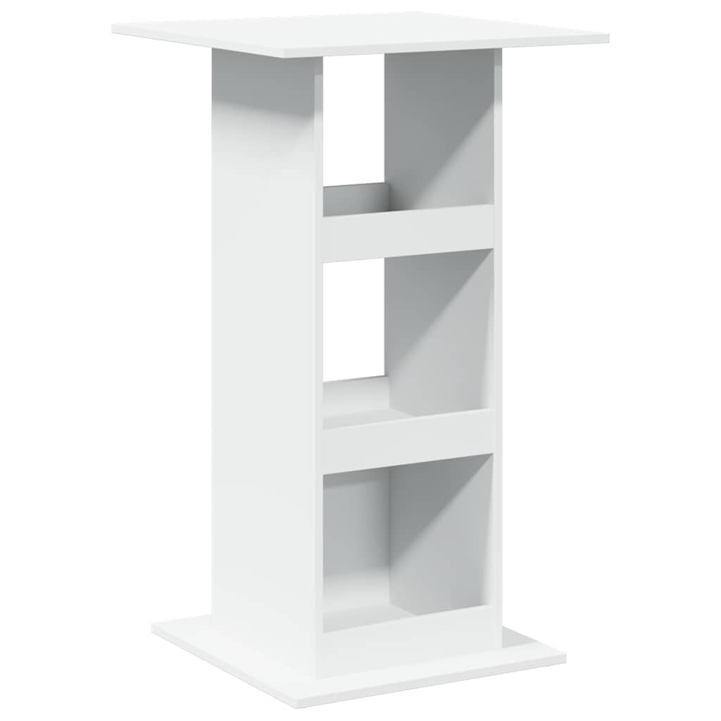 barbord med opbevaring 60x60x102 cm konstrueret træ hvid