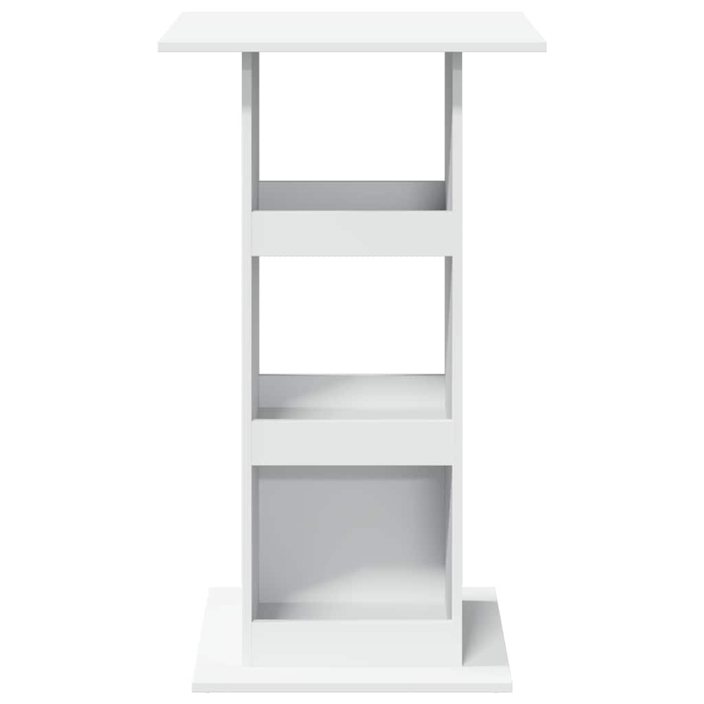 barbord med opbevaring 60x60x102 cm konstrueret træ hvid