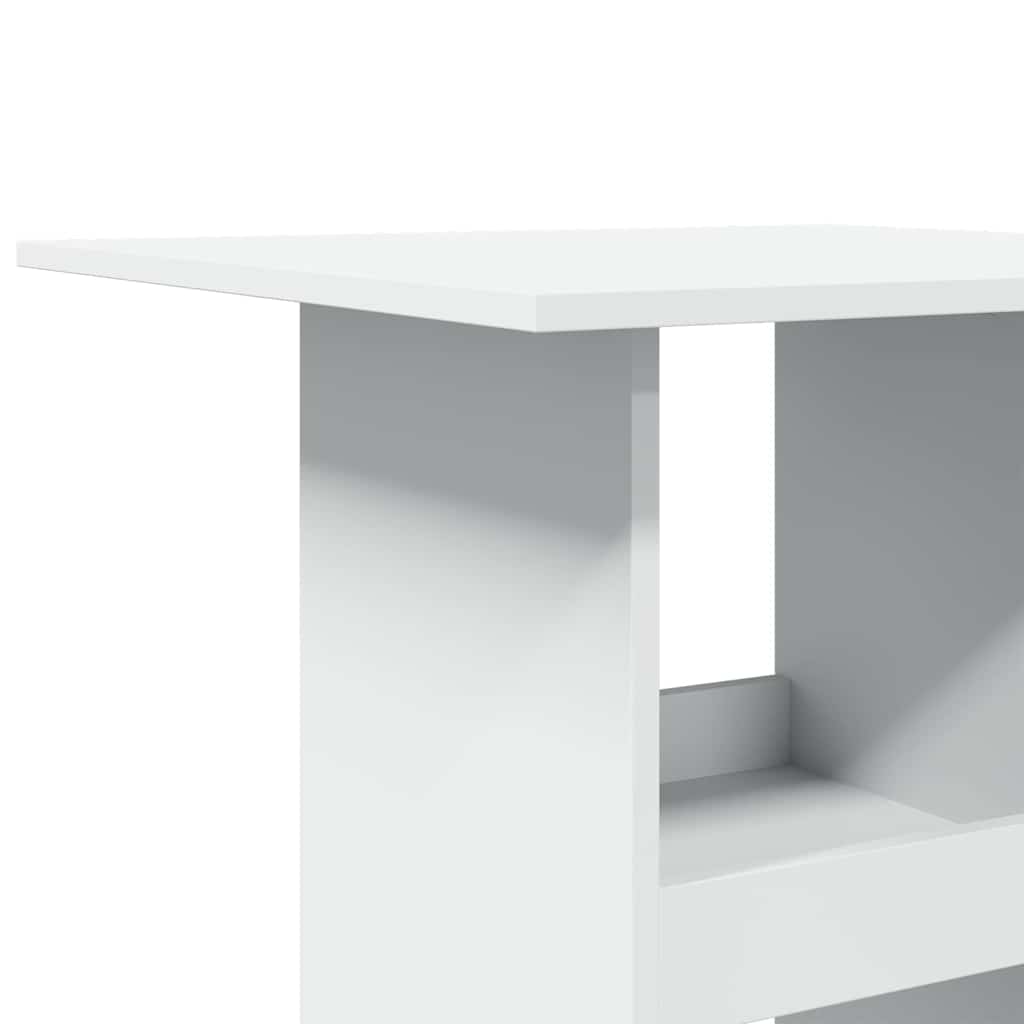 barbord med opbevaring 60x60x102 cm konstrueret træ hvid