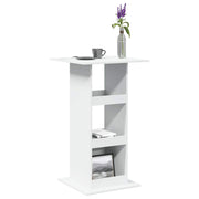 barbord med opbevaring 60x60x102 cm konstrueret træ hvid