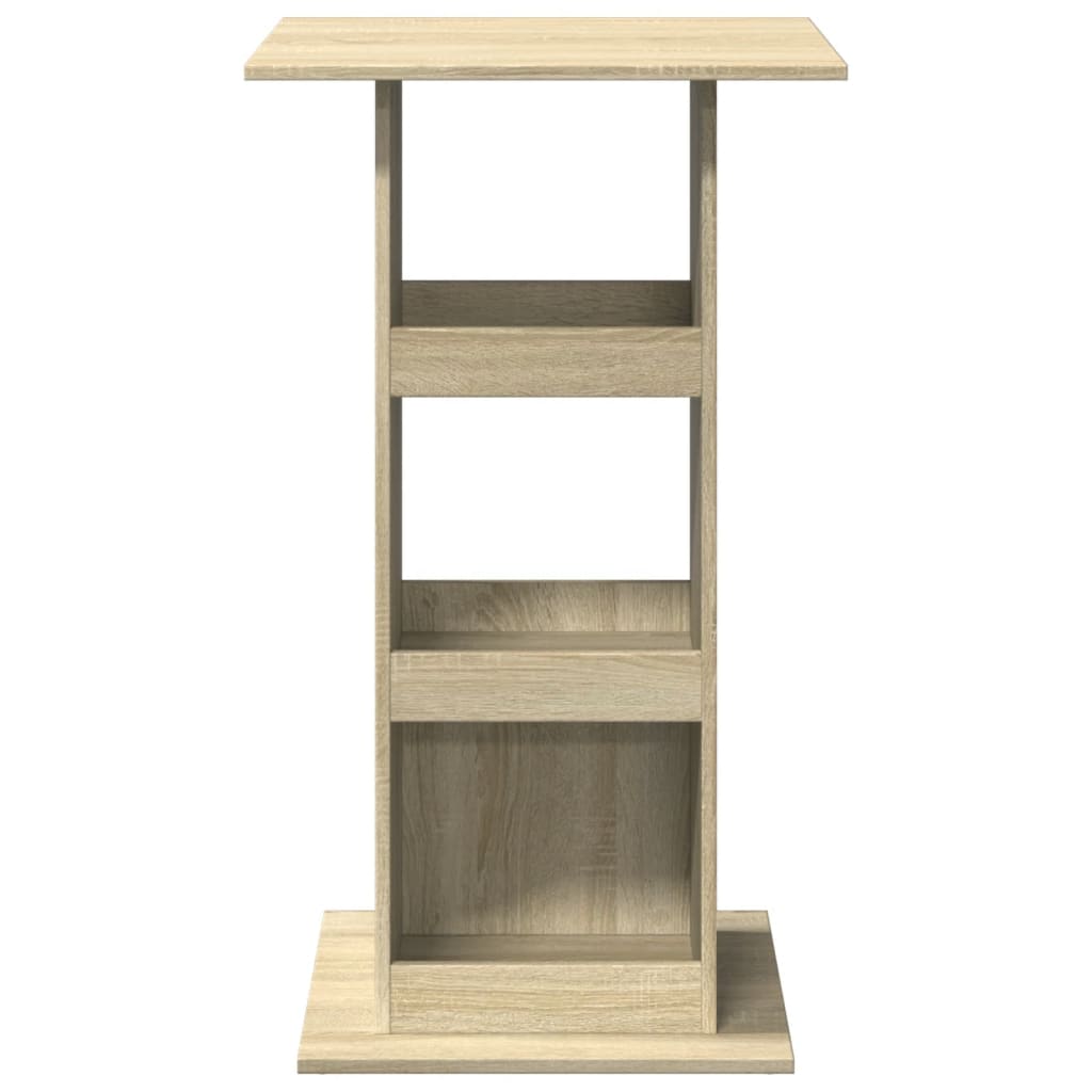 barbord med opbevaring 60x60x102 cm konstrueret træ sonoma-eg