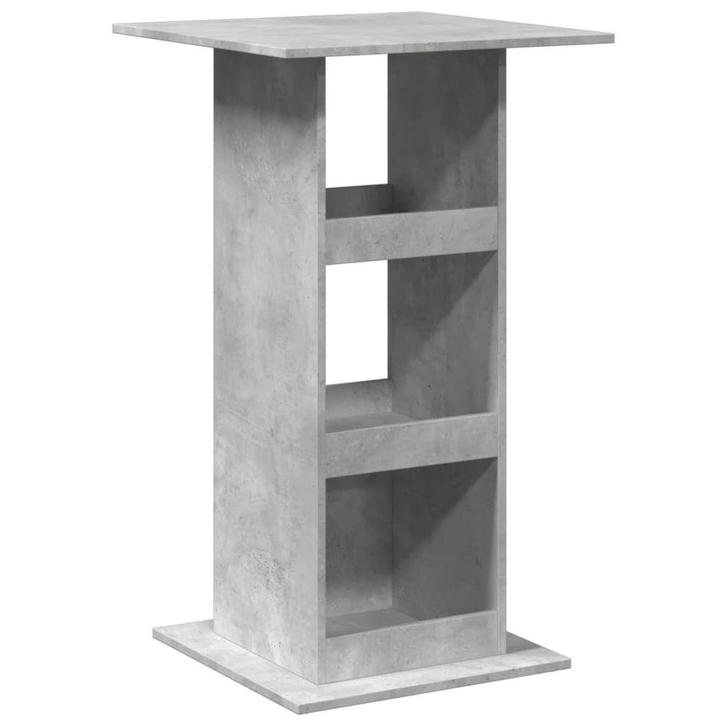 barbord med opbevaring 60x60x102 cm konstrueret træ betongrå
