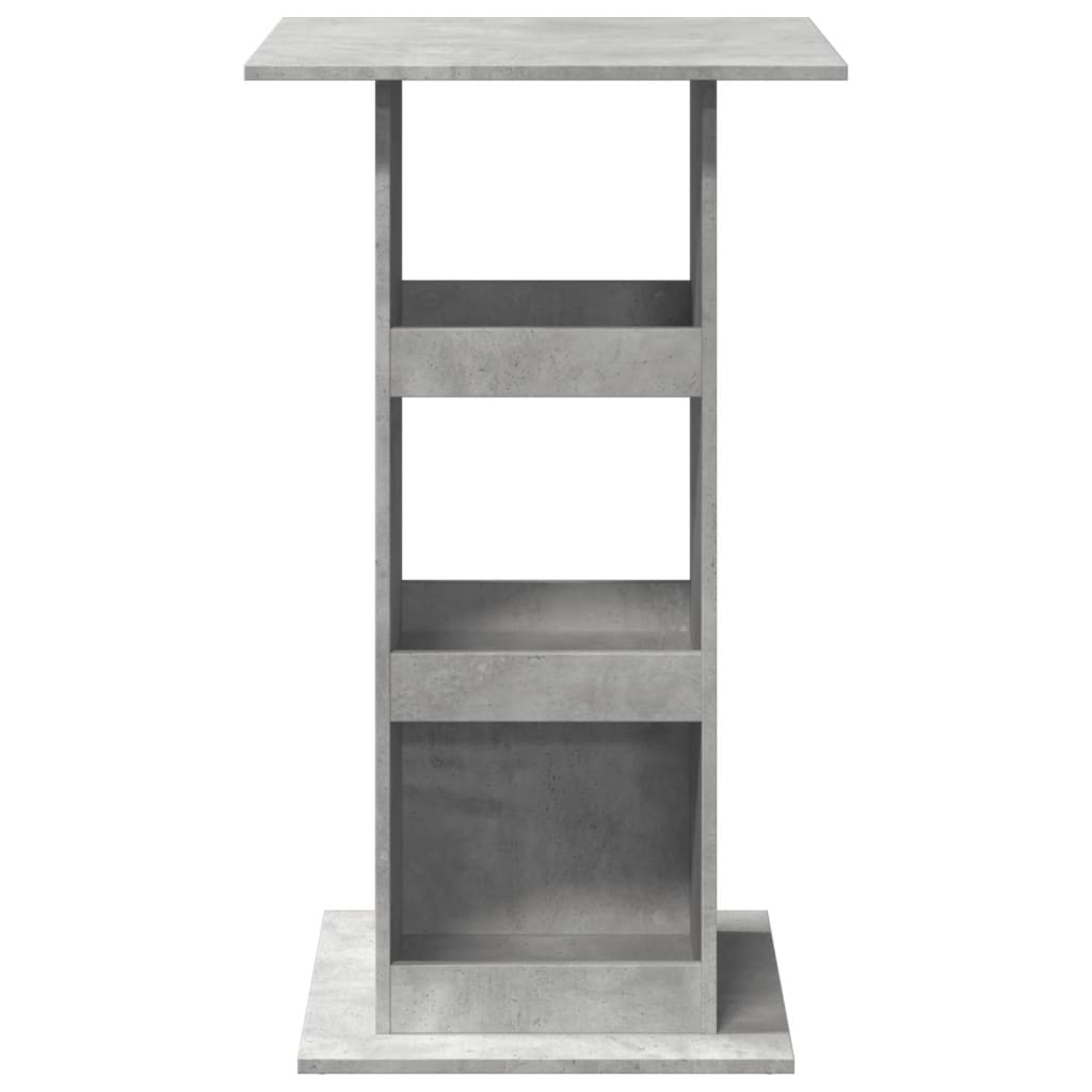 barbord med opbevaring 60x60x102 cm konstrueret træ betongrå