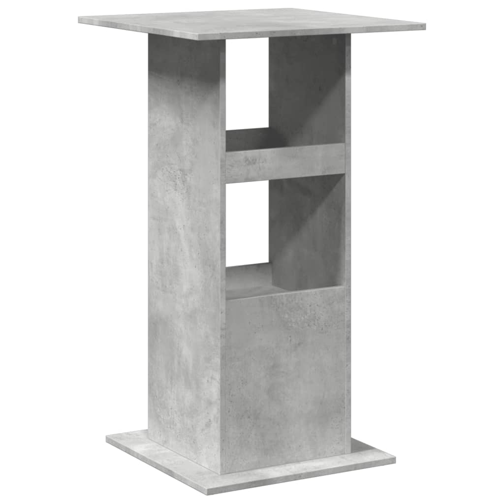 barbord med opbevaring 60x60x102 cm konstrueret træ betongrå