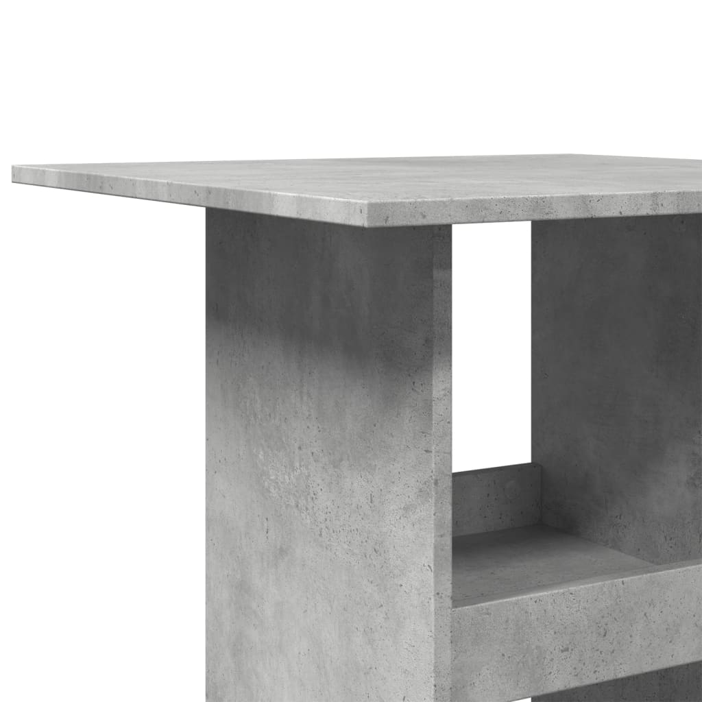 barbord med opbevaring 60x60x102 cm konstrueret træ betongrå