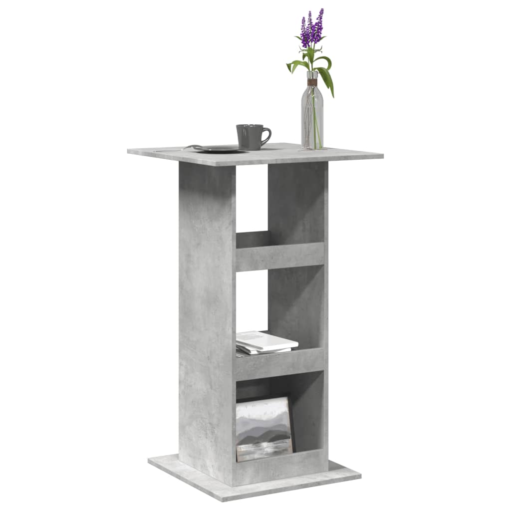Barbord med opbevaring 60 × 60 × 102 cm - betongrå, konstrueret træ