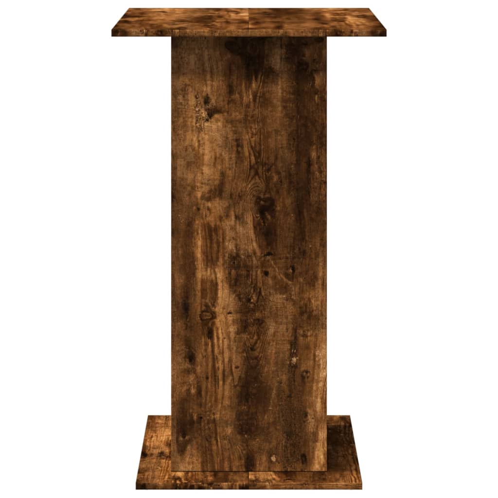 barbord med opbevaring 60x60x102 cm konstrueret træ røget eg