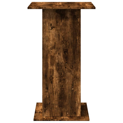 barbord med opbevaring 60x60x102 cm konstrueret træ røget eg