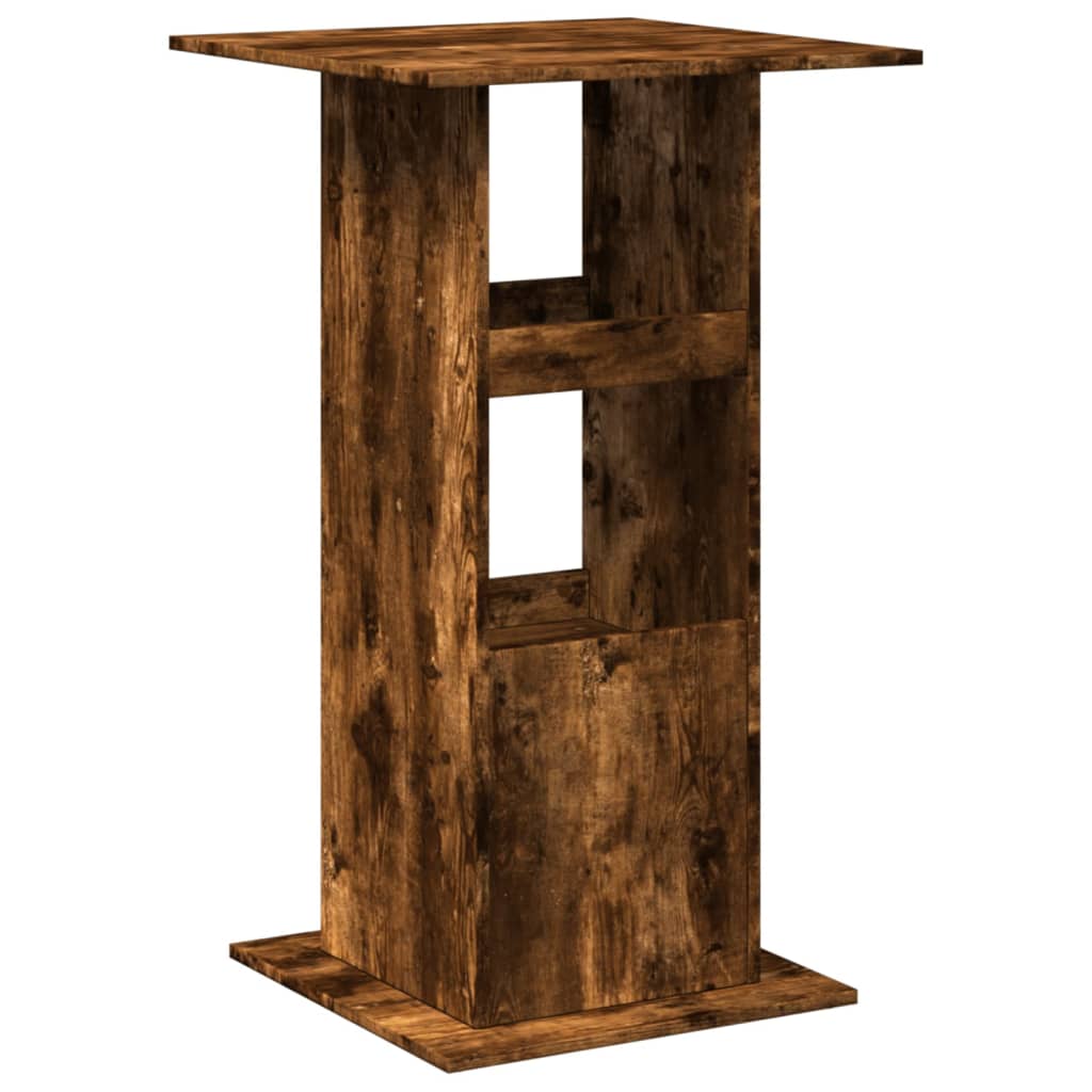 barbord med opbevaring 60x60x102 cm konstrueret træ røget eg