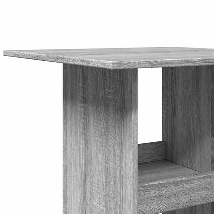 barbord med opbevaring 60x60x102 cm konstrueret træ grå