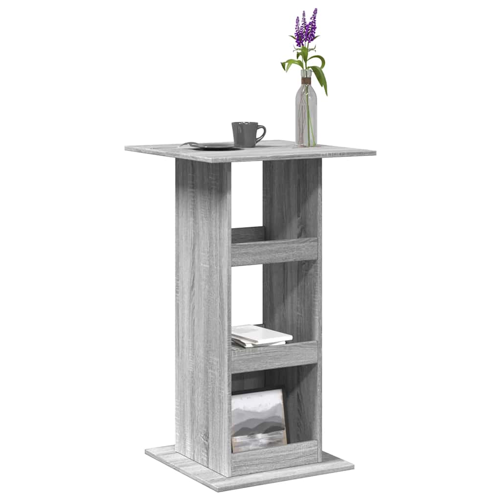 barbord med opbevaring 60x60x102 cm konstrueret træ grå billede