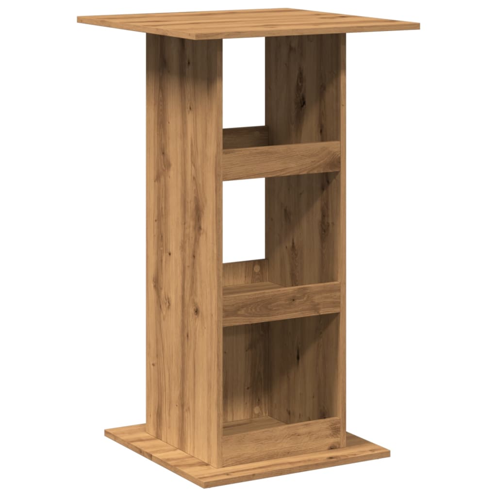 barbord med opbevaring 60x60x102 cm konstrueret træ egetræslook